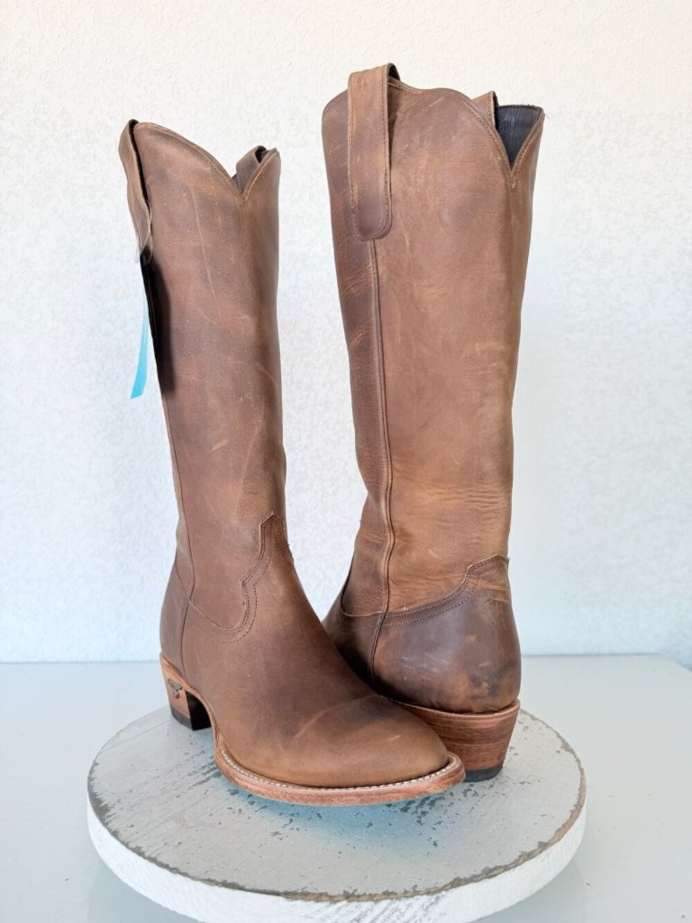 Lane PLAIN JANE Desert Clay Brown Cowboy Boots Size 9 Western Leather Mid Calf